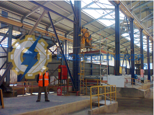 Welding and metal fabrication in industrial facility